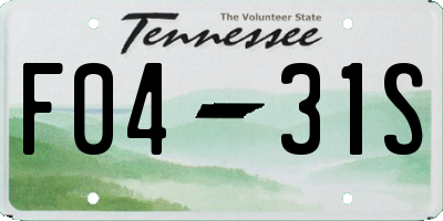 TN license plate F0431S