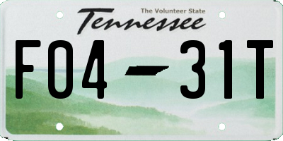 TN license plate F0431T