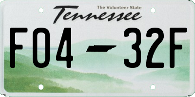 TN license plate F0432F