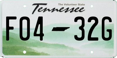 TN license plate F0432G