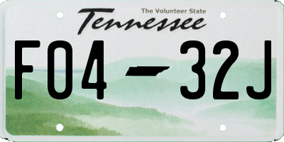 TN license plate F0432J