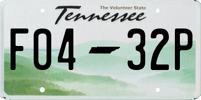 TN license plate F0432P