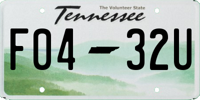 TN license plate F0432U