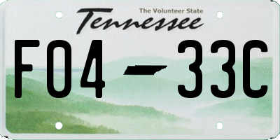 TN license plate F0433C