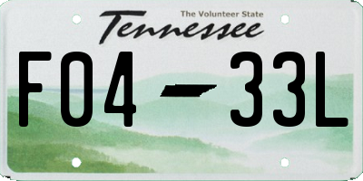 TN license plate F0433L