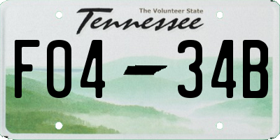TN license plate F0434B