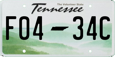 TN license plate F0434C