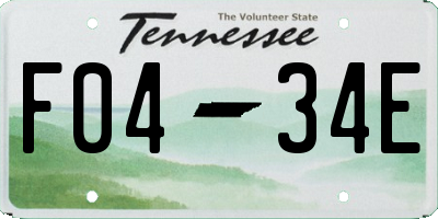 TN license plate F0434E