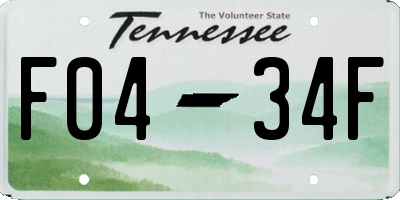 TN license plate F0434F