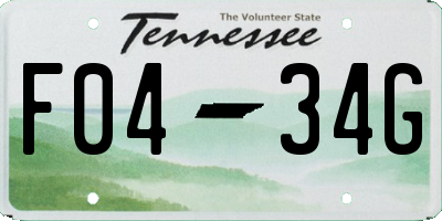 TN license plate F0434G