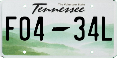 TN license plate F0434L