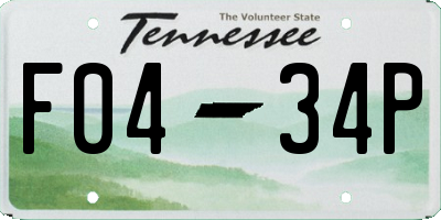TN license plate F0434P