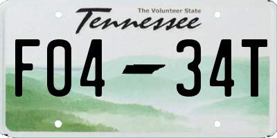 TN license plate F0434T