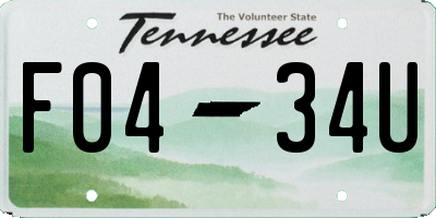 TN license plate F0434U