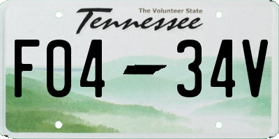 TN license plate F0434V
