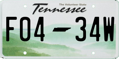 TN license plate F0434W