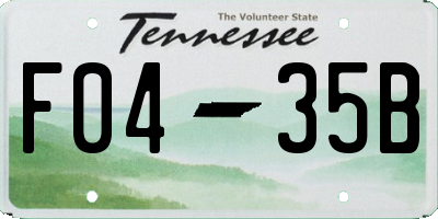 TN license plate F0435B
