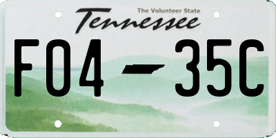 TN license plate F0435C
