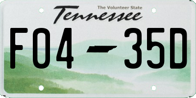 TN license plate F0435D