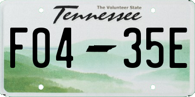 TN license plate F0435E
