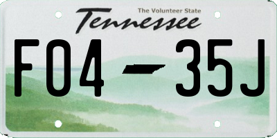 TN license plate F0435J