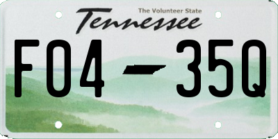 TN license plate F0435Q