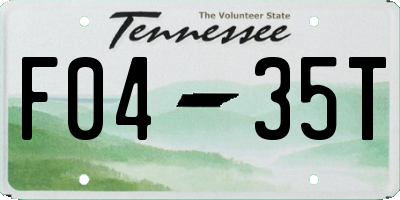 TN license plate F0435T