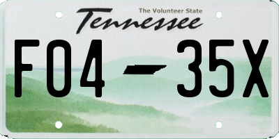TN license plate F0435X
