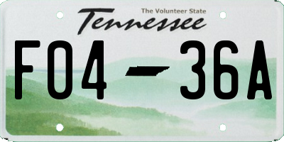 TN license plate F0436A