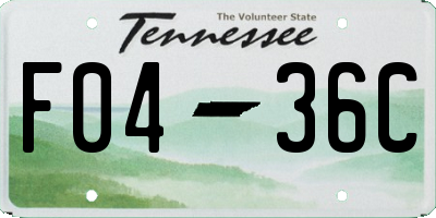 TN license plate F0436C