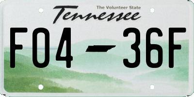 TN license plate F0436F