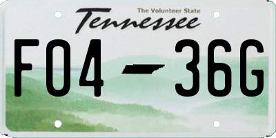 TN license plate F0436G