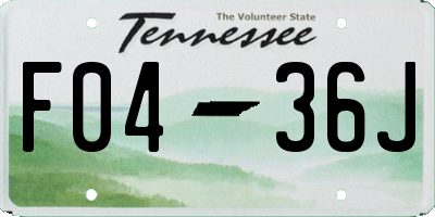 TN license plate F0436J