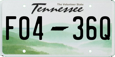 TN license plate F0436Q