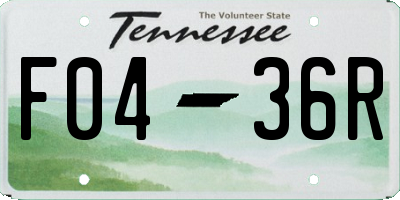 TN license plate F0436R