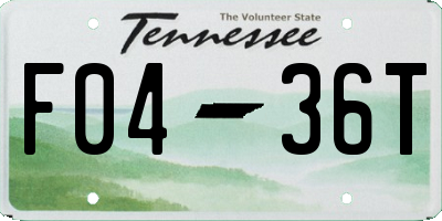 TN license plate F0436T