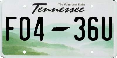 TN license plate F0436U