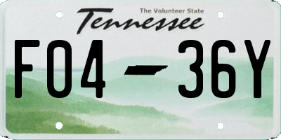 TN license plate F0436Y