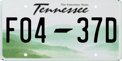 TN license plate F0437D