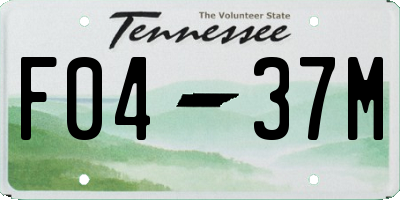 TN license plate F0437M