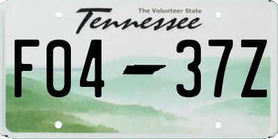 TN license plate F0437Z