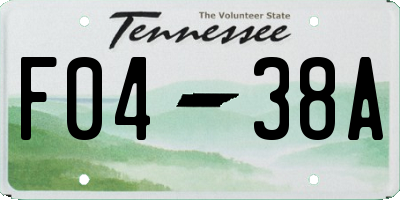 TN license plate F0438A