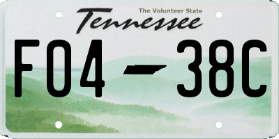TN license plate F0438C