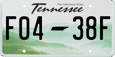 TN license plate F0438F
