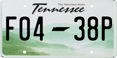 TN license plate F0438P