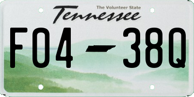 TN license plate F0438Q