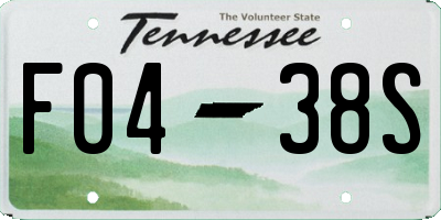 TN license plate F0438S