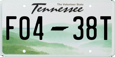 TN license plate F0438T
