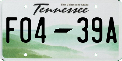 TN license plate F0439A