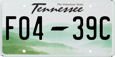 TN license plate F0439C